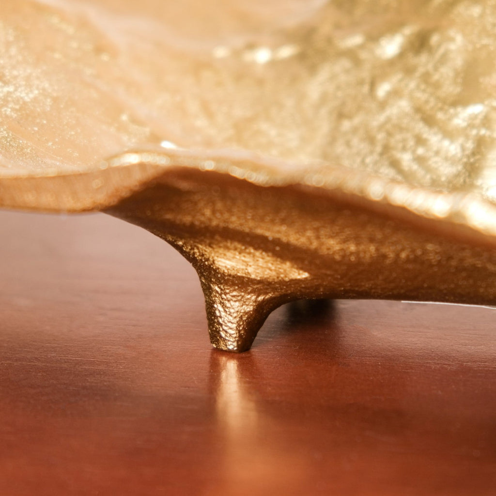 Opulent Abstract Decorative Tray Gold