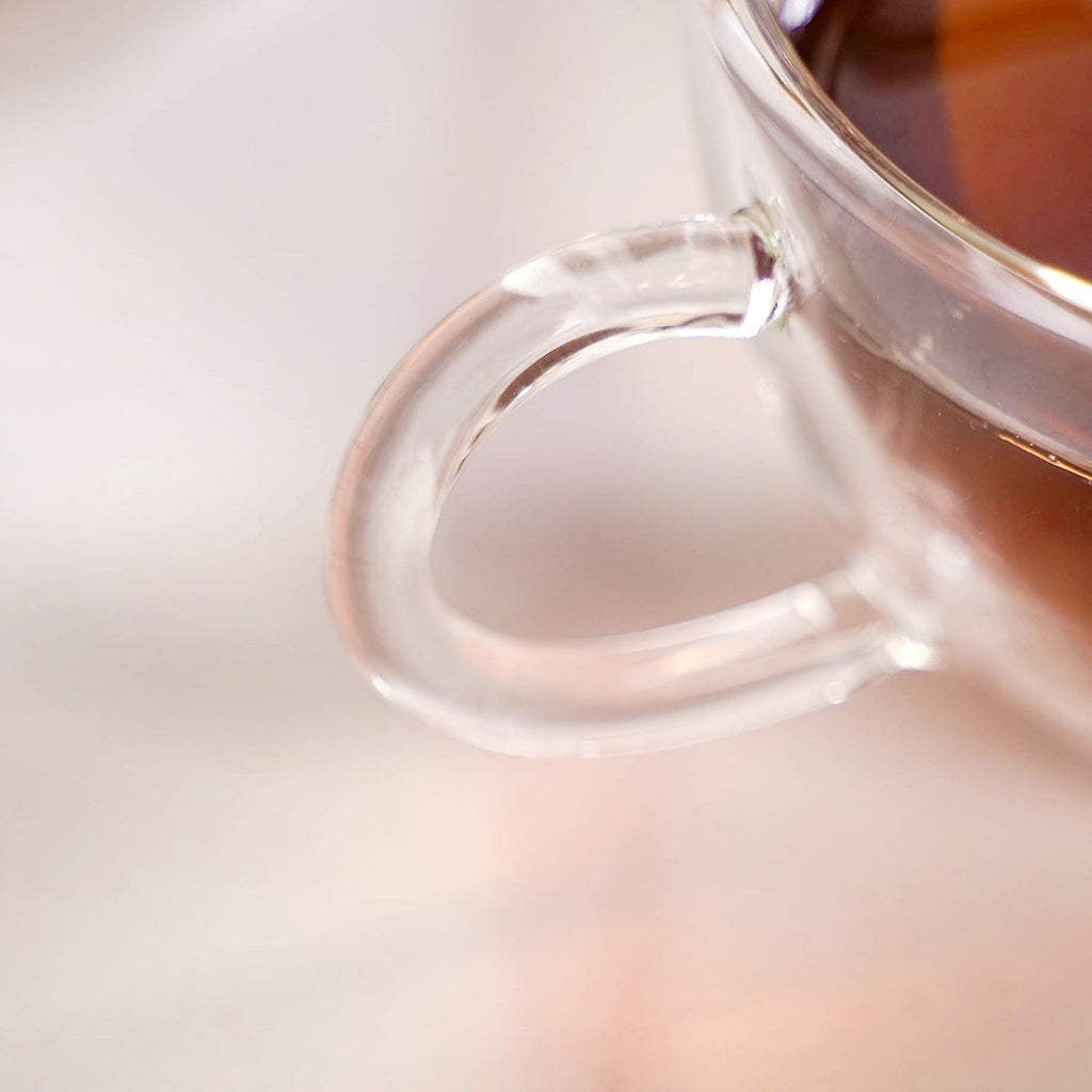 Cafe Style Glass Double Wall Tea Coffee Cup Set Of 4 190ml