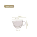Cafe Style Glass Double Wall Tea Coffee Cup Set Of 4 190ml