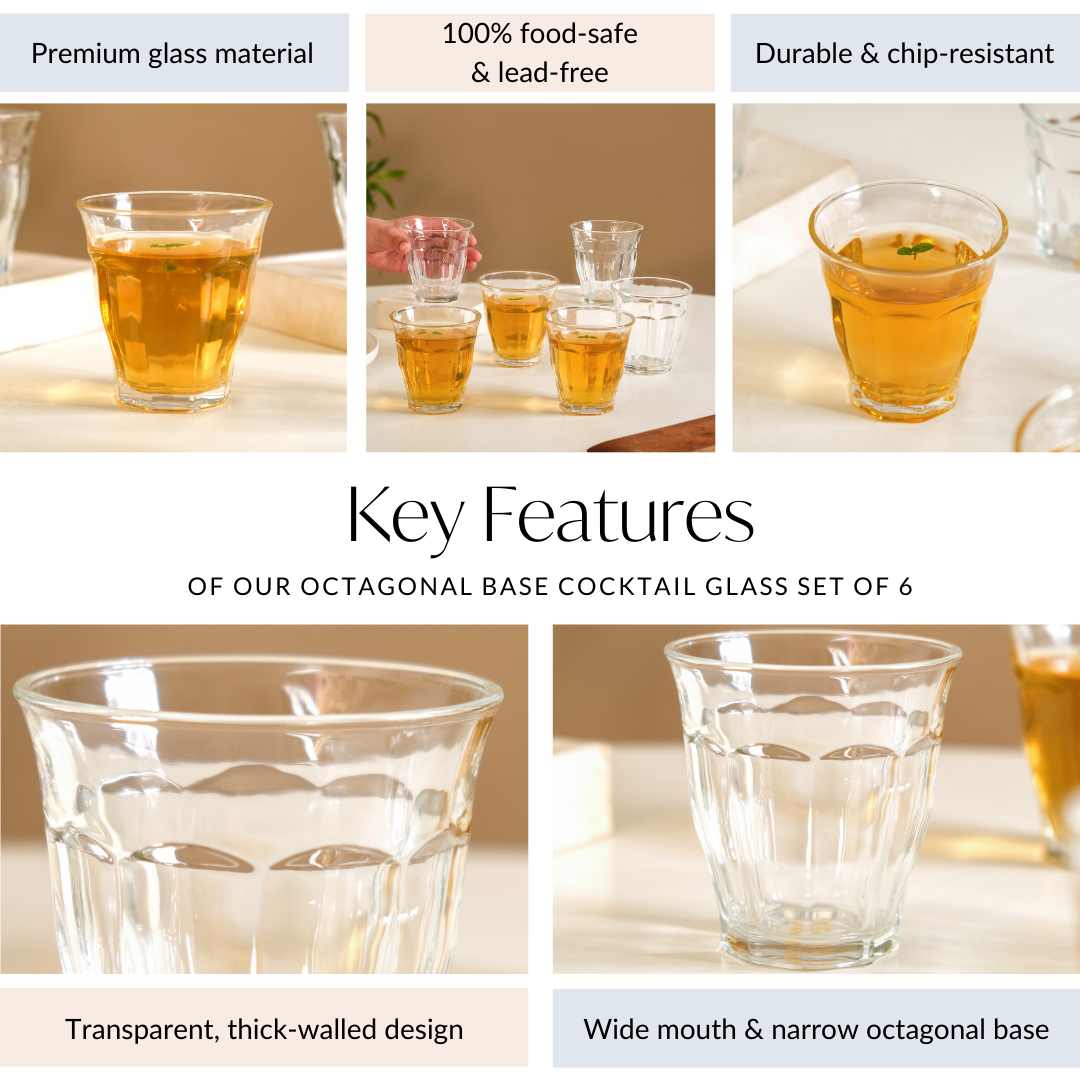 Juice Water Glasses Set Of 6 250ml
