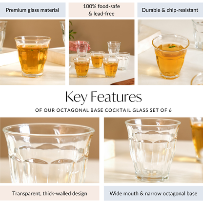 Juice Water Glasses Set Of 6 250ml