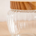 Set of 2 Glass Jars With Wooden Lid 1600ml