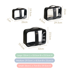 Black Vegan Leather Transparent Travel Kit Set Of 3