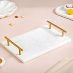 Polished White Marble Decorative Tray 12 Inch