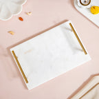 Polished White Marble Decorative Tray 12 Inch