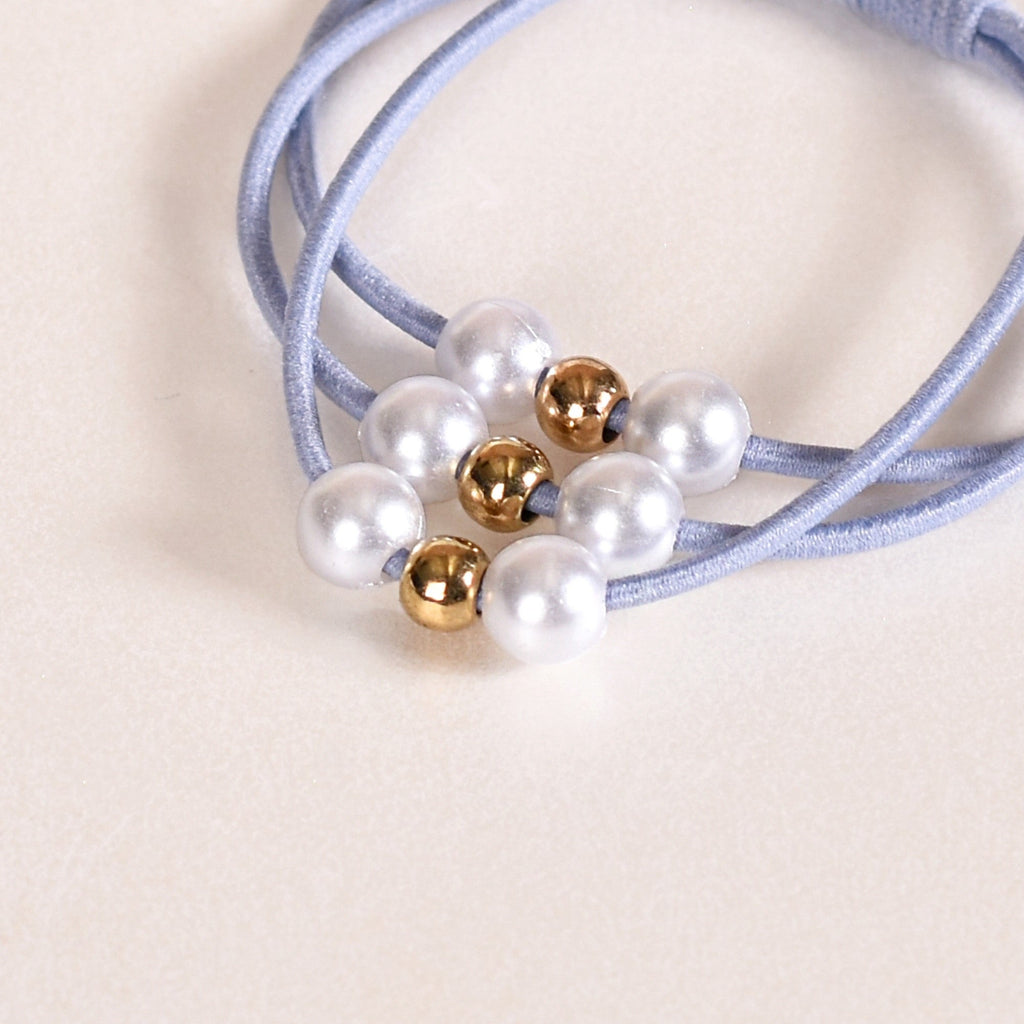 Knotted Faux Pearl Scrunchie Set Of 5