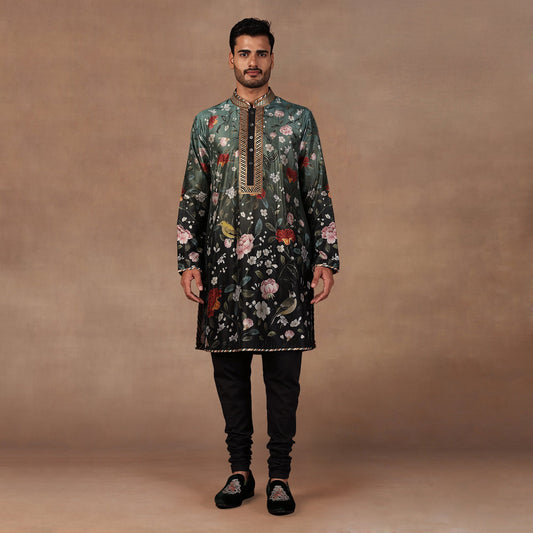 Turquoise Ombre Kurta Set | EAST