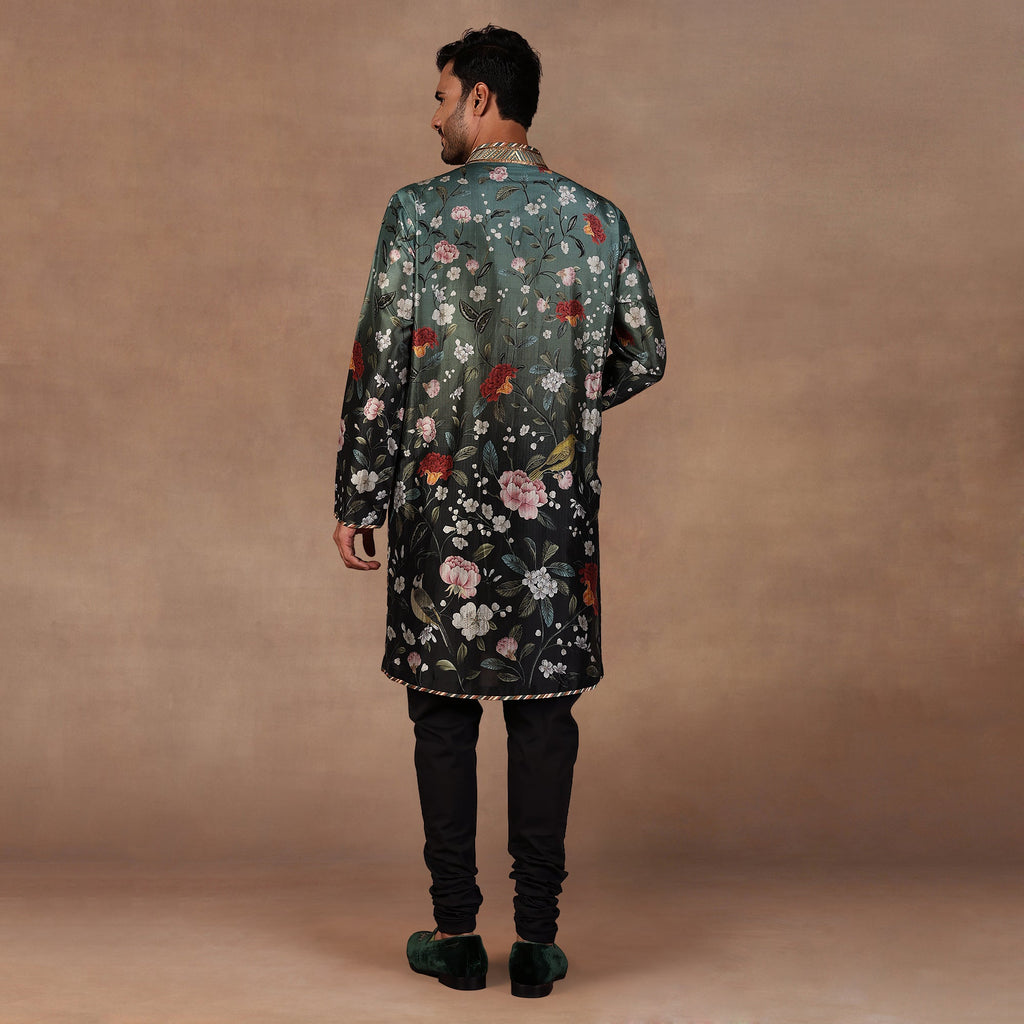 Turquoise Ombre Kurta Set | EAST