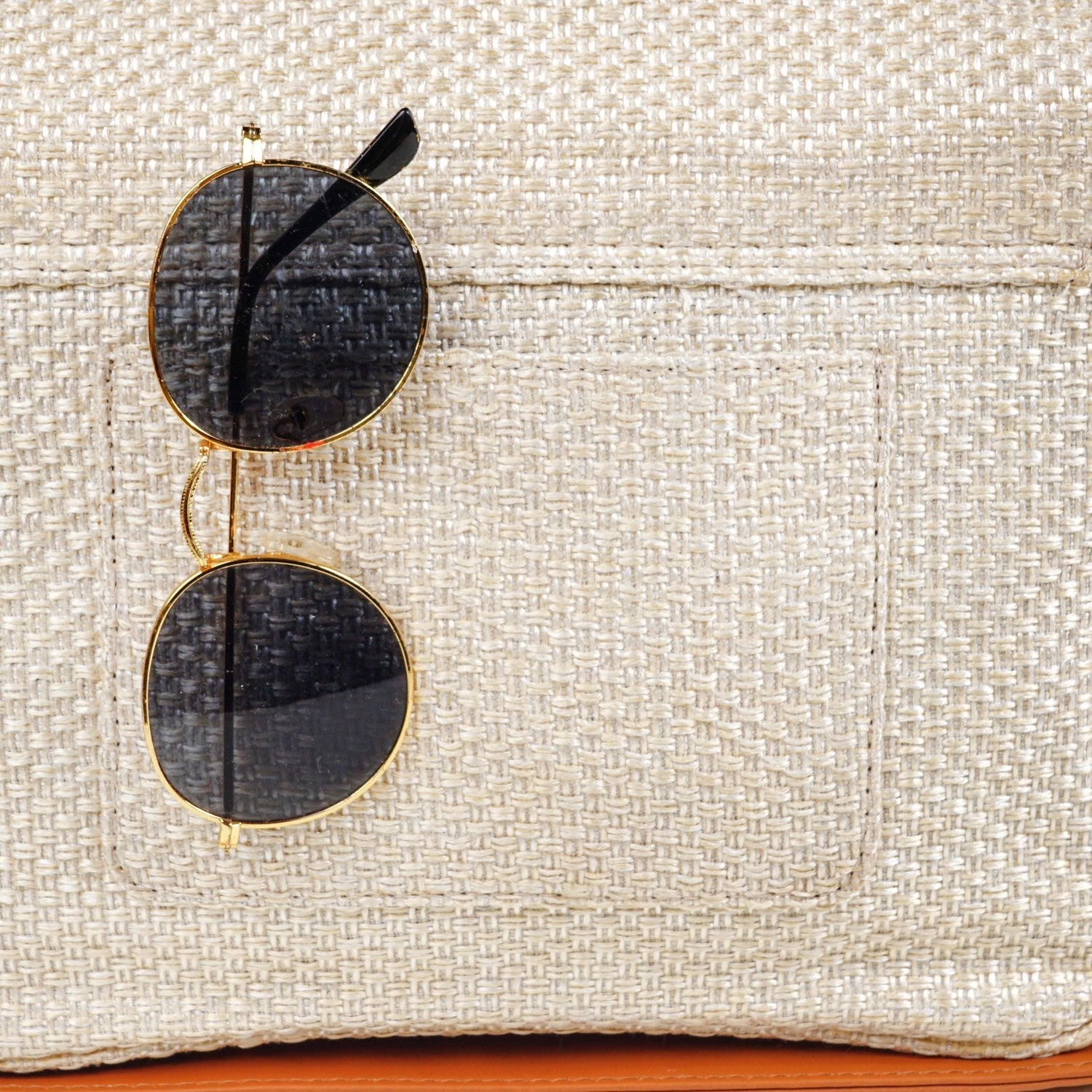 Beige And Tan Vegan Leather Shoulder Bag