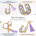 Blooming Purple Fantasy U Resin Keyring