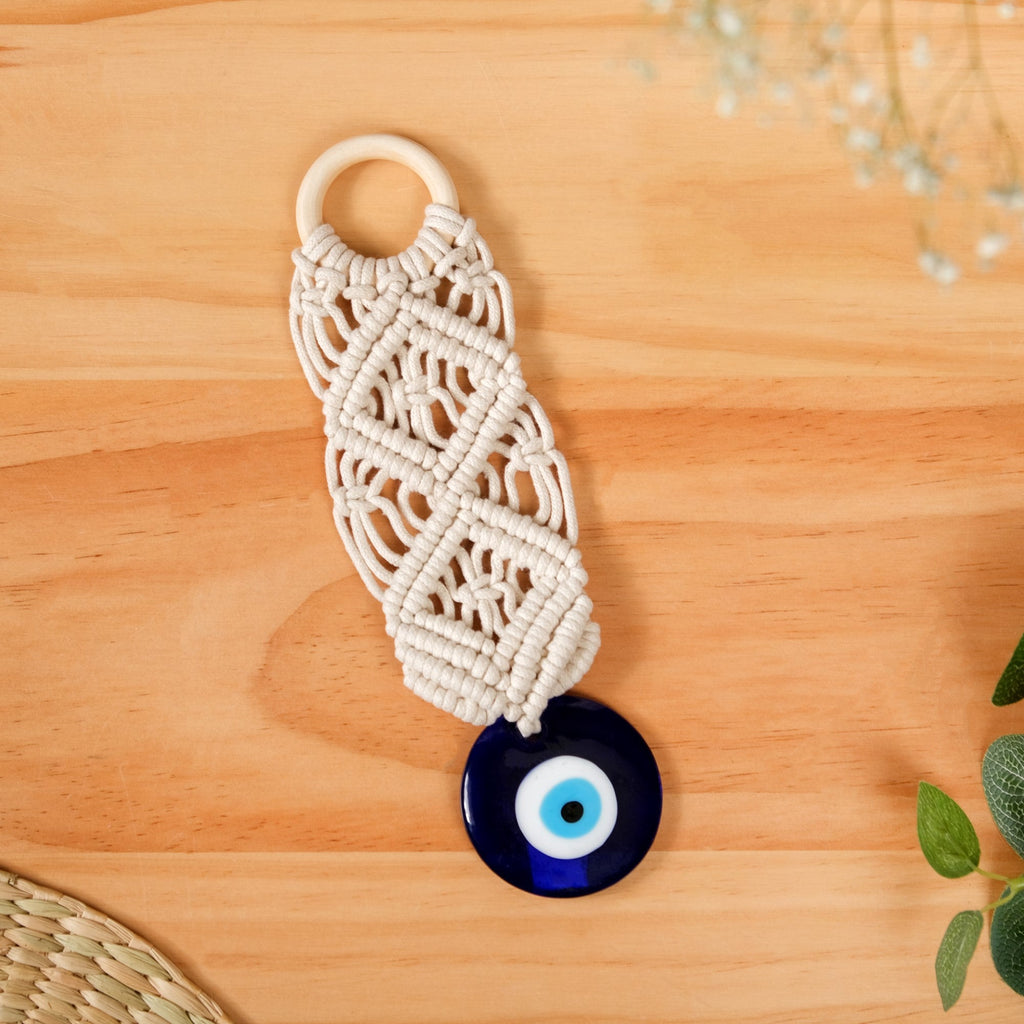 Boho Chic Macrame Evil Eye Wall Hanging