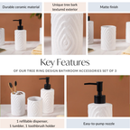 Contour Design Bathroom Accessories Set Of 3 White