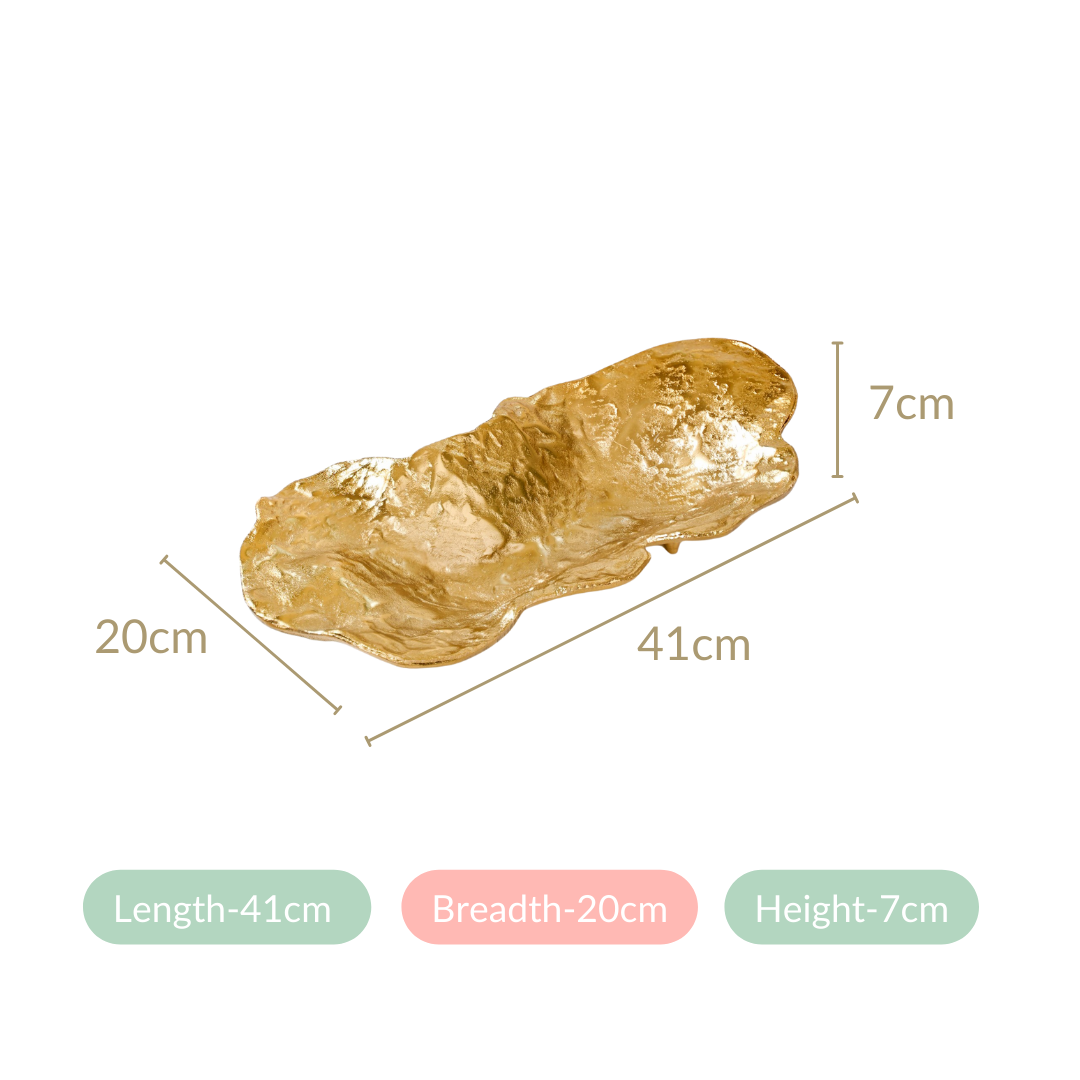 Opulent Abstract Decorative Tray Gold