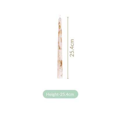Pastel Gold Foil Candles Set Of 6 Multicolour