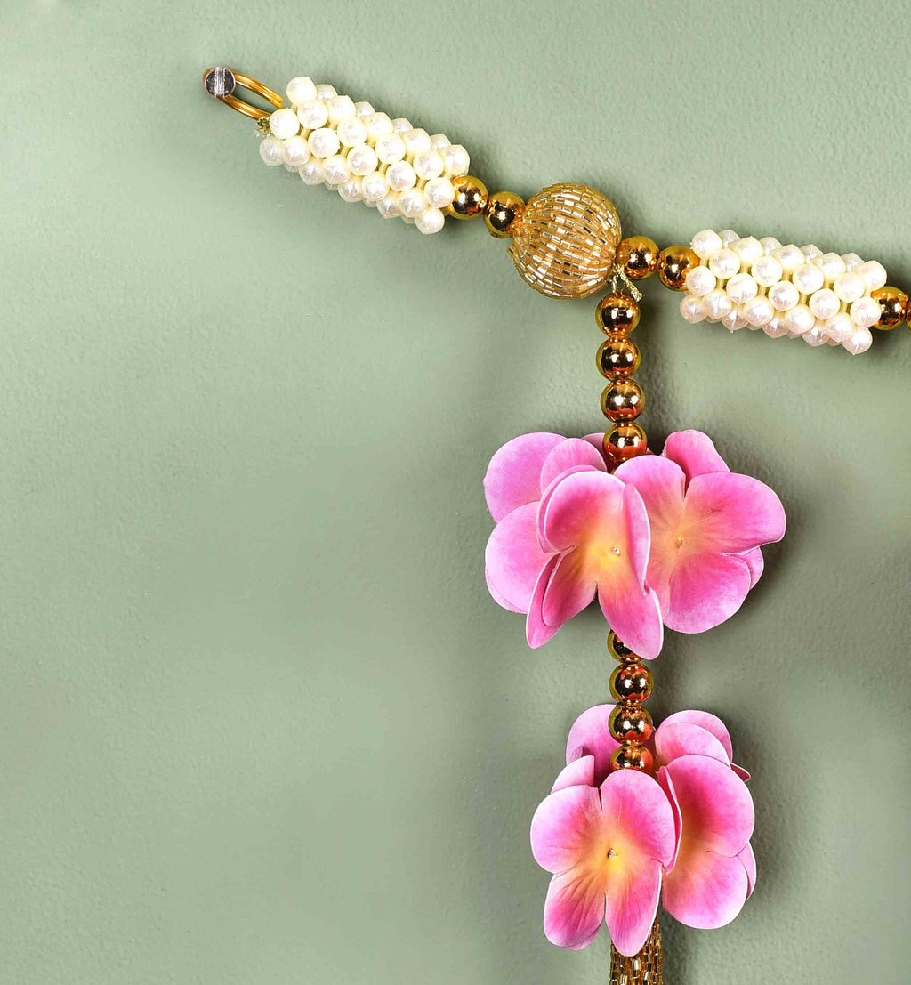 Blush Pink Floral Toran For Entrance Decor