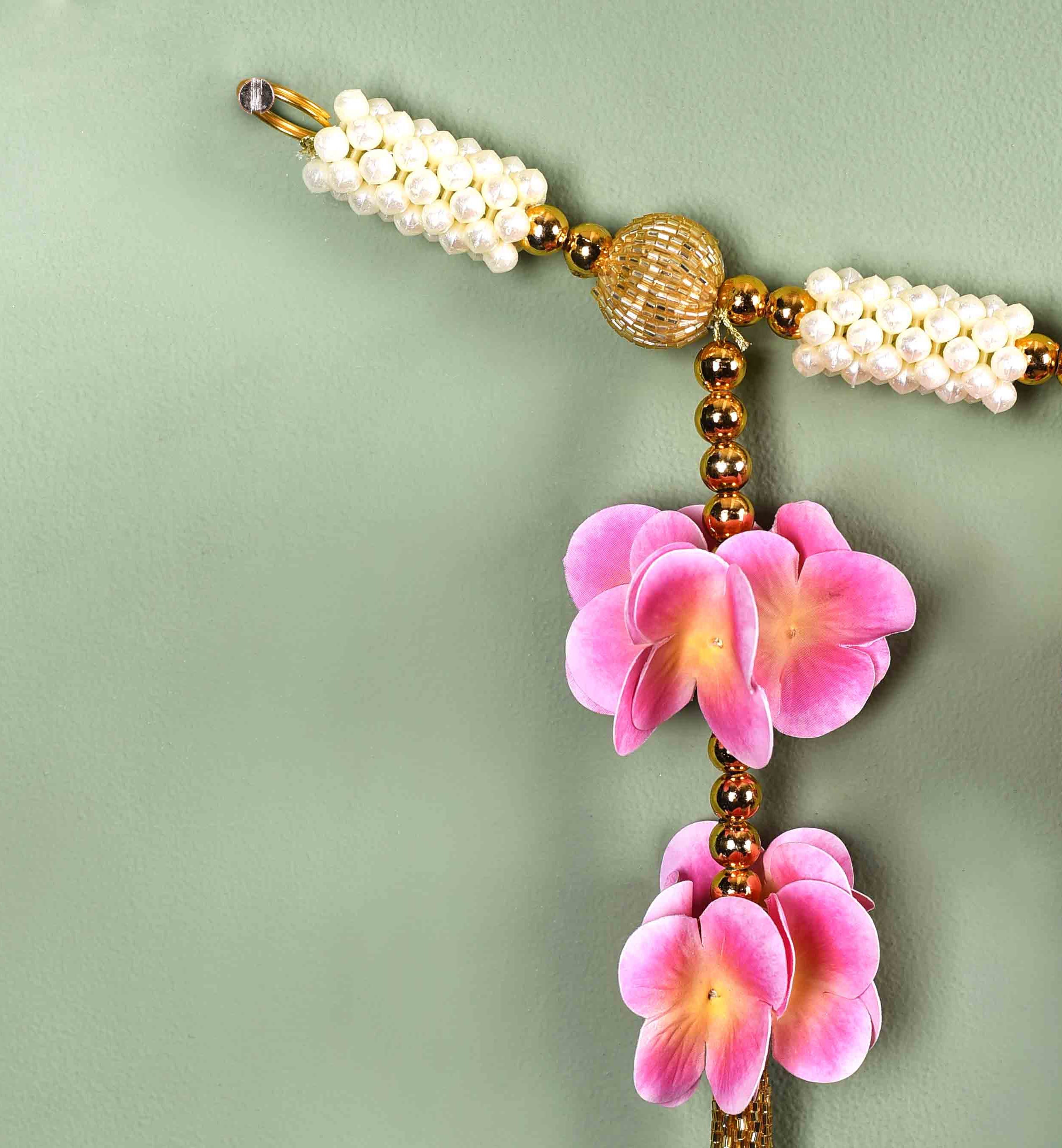 Blush Pink Floral Toran For Entrance Decor