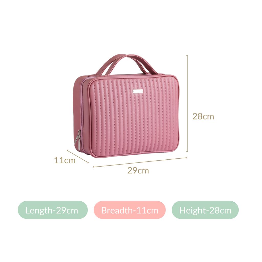 Quilted Travel Organiser Pink