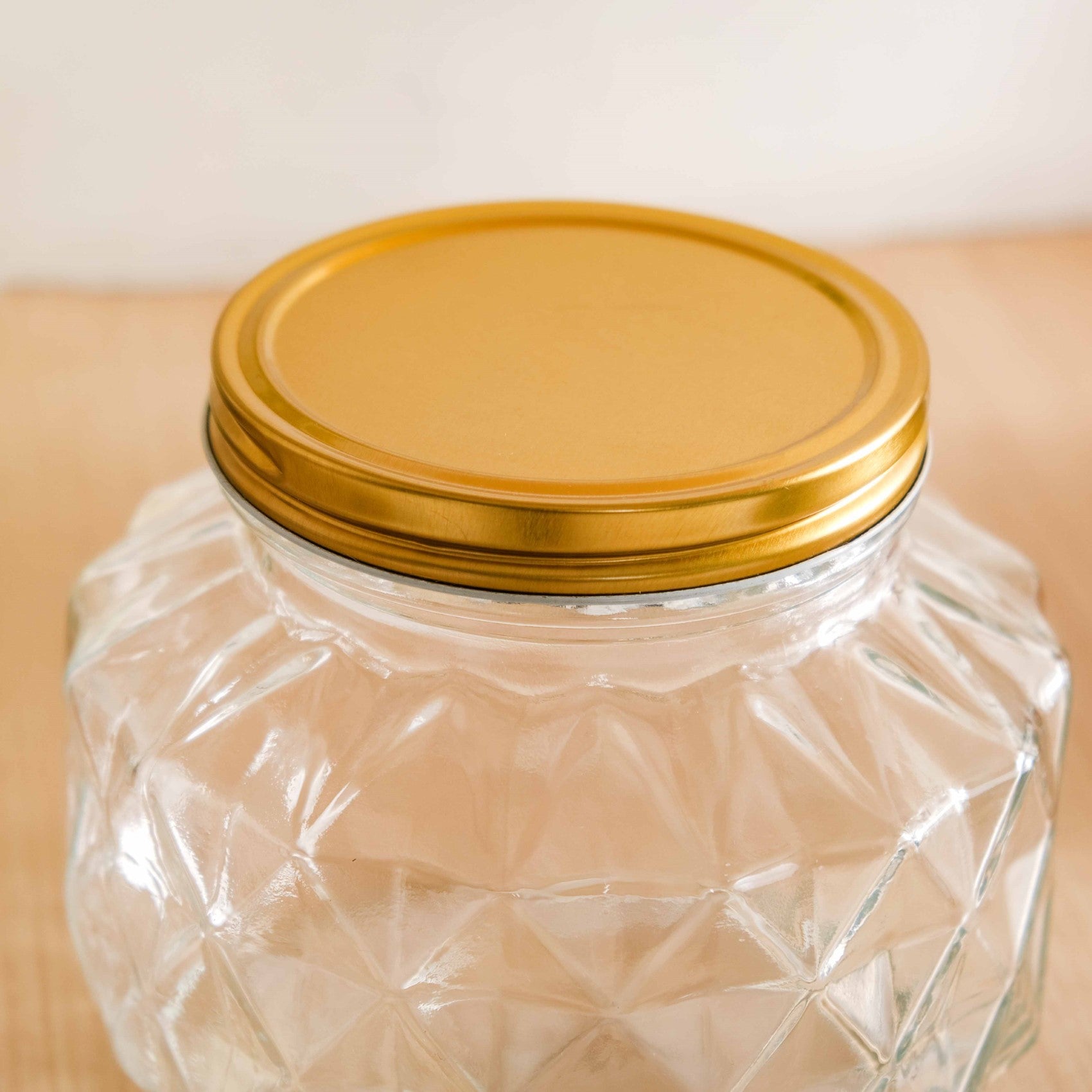 Diamond Airtight Glass Kitchen Jar Set Of 2 For Cookies Snacks 1800ml