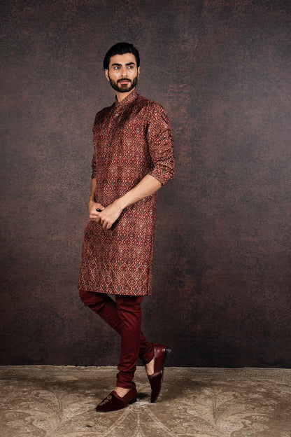 Vintage Maroon Kurta Set | MURAQQA