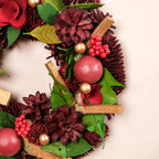 Crimson Pine Cones Ecofriendly Wreath