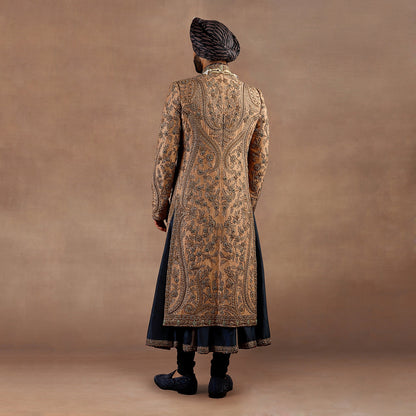 Walnut - Prussian Blue Sherwani Set | EAST