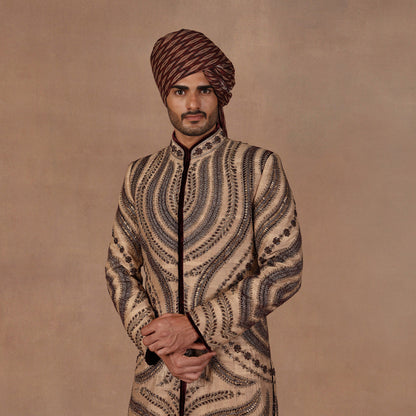 Warm Taupe Sherwani Set | EAST