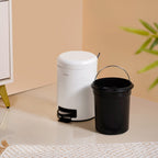 Clean Curve Pedal Operated Metal Dustbin With Bucket White 3000ml
