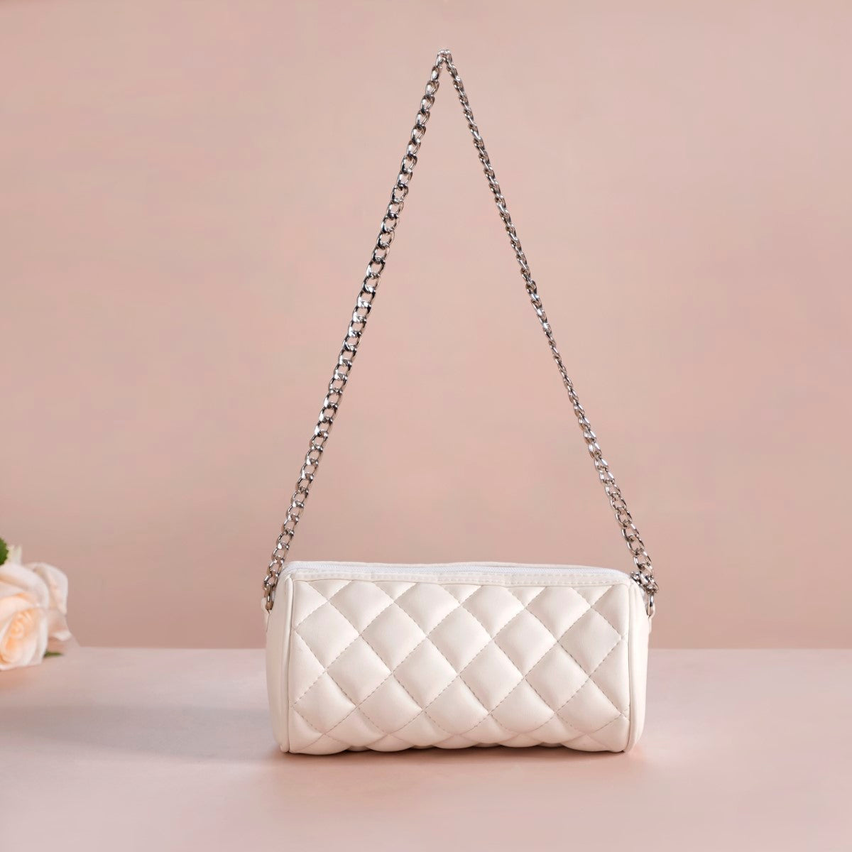 Mini Barrel Bag White