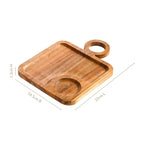 Acacia Wood Square Snack Tray Set Of 2 8 inch