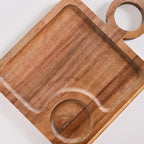 Acacia Wood Square Snack Tray Set Of 2 8 inch