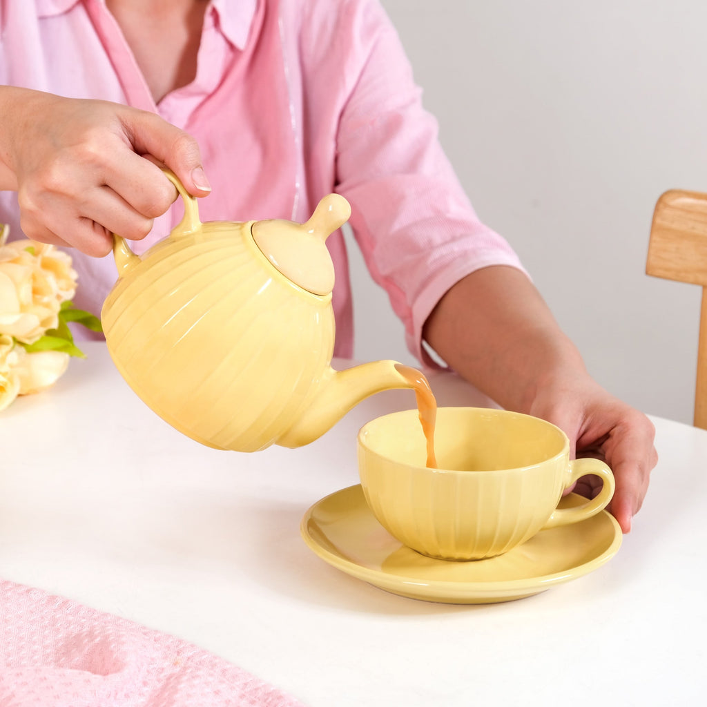 Ambrosia Stackable Ceramic Tea Set For 1 Yellow
