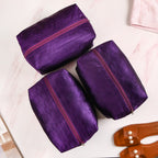 Purple Zippered Shoe Bags For Travel Large Set Of 3