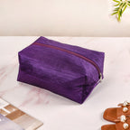 Purple Zippered Shoe Bags For Travel Large Set Of 3